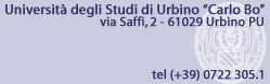 Università degli Studi di Urbino “Carlo Bo”,
Via Saffi, 2 – 61029, Urbino (PU).

Tel. (+39) 0722 3051
mailto:informazioni@uniurb.it